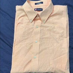 Chaps orange and white checked Oxford dress shirt